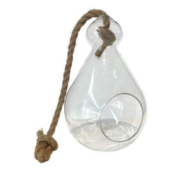 VASE GLOBE EN VERRE AVEC CORDE︱Lory