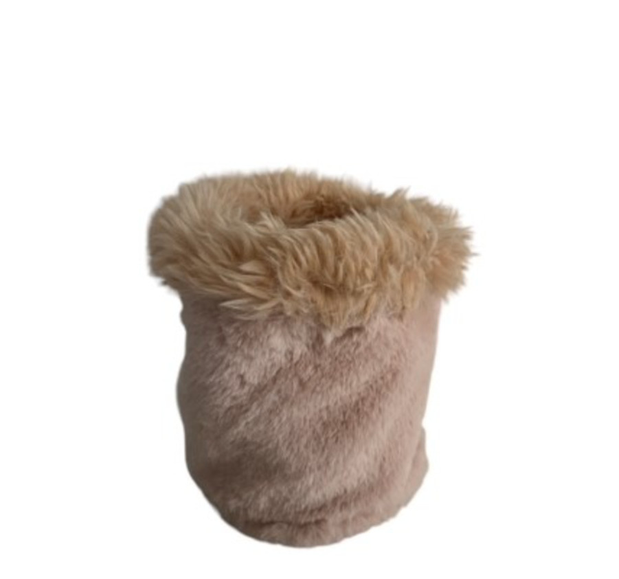 CONTENANT ROND FOURRURE ROSE