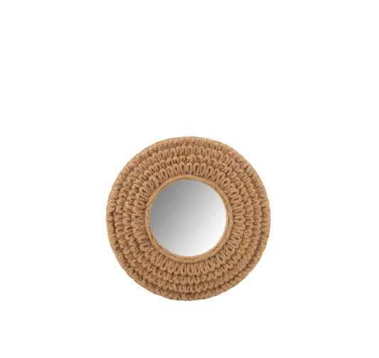 MIROIR ROND TISSE EN JUTE NAT︱Lory