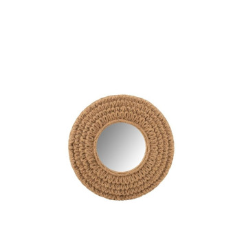 MIROIR ROND TISSE EN JUTE NAT︱Lory
