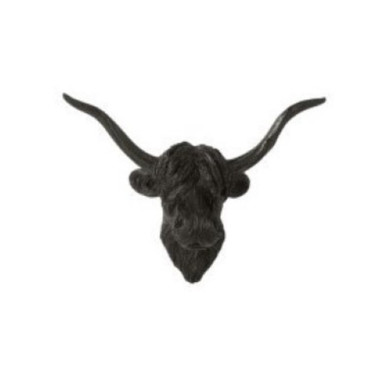 TETE DE BUFFLE EN RESINE NOIR︱Lory