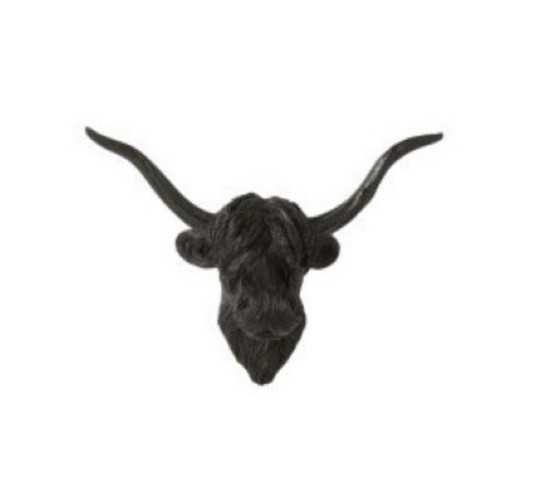 TETE DE BUFFLE EN RESINE NOIR︱Lory