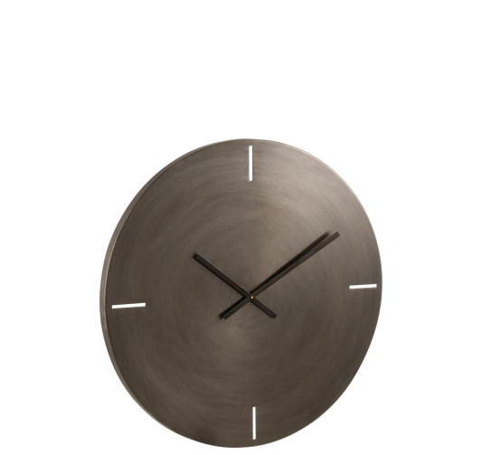 HORLOGE RONDE METAL GRIS FONCE︱Lory