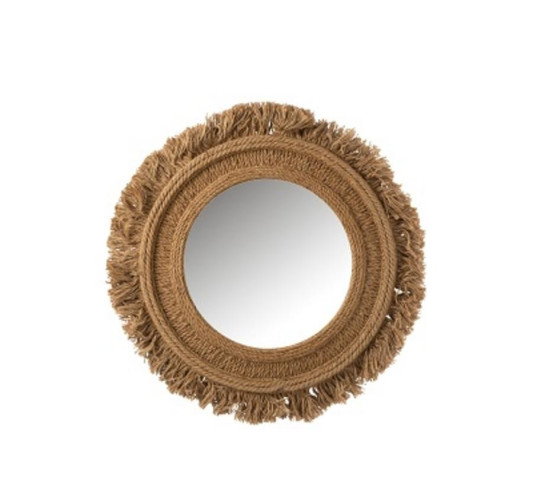 MIROIR ROND EN JUTE NATURELLE︱Lory