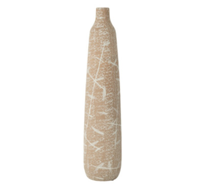 VASE DUNE FIN GRES BEIGE BLANC︱Lory