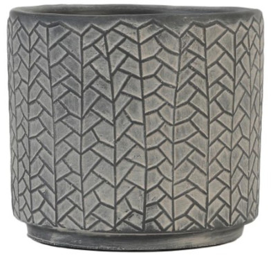 CACHE POT CERAMIQUE GRIS FONCE︱Lory