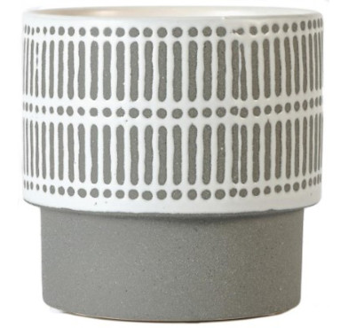 CACHE POT CERAMIQUE GRIS/BLANC︱Lory