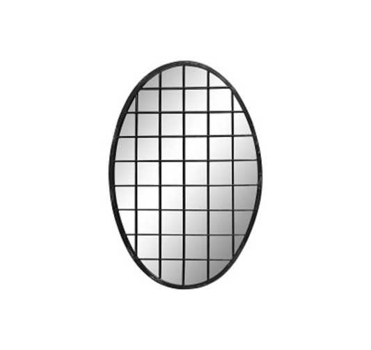 MIROIR OVALE GRILLAGE NOIR︱Lory