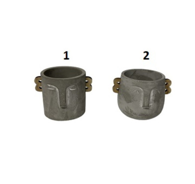 CACHE POT VISAGE EN CIMENT︱Lory
