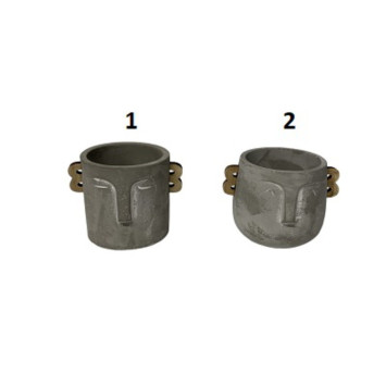 CACHE POT VISAGE EN CIMENT︱Lory