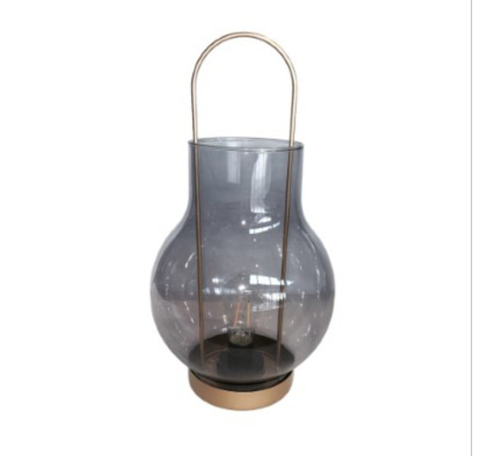 LANTERNE EN VERRE GRIS AVEC︱Lory