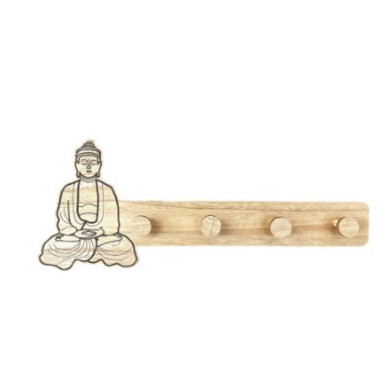 PORTE MANTEAU BOUDDHA EN BOIS︱Lory