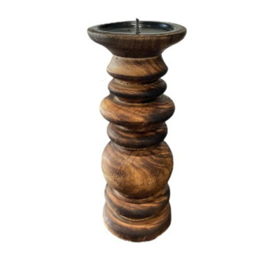 BOUGEOIR EN BOIS 10X24CM︱Lory