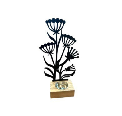 PHOTOPHORE FLEUR NOIRE EN META︱Lory