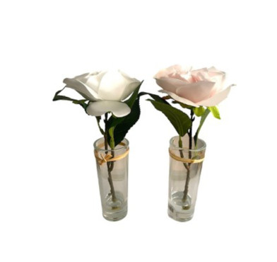 POT EN VERRE AVEC ROSE︱Lory