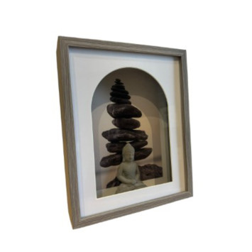 CADRE EN BOIS GRIS BOUDDHA︱Lory