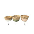 PANIER EN OSIER BICOLORE OVAL