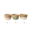 PANIER EN OSIER BICOLORE OVAL