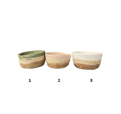 PANIER EN OSIER ROND BICOLORE︱Lory