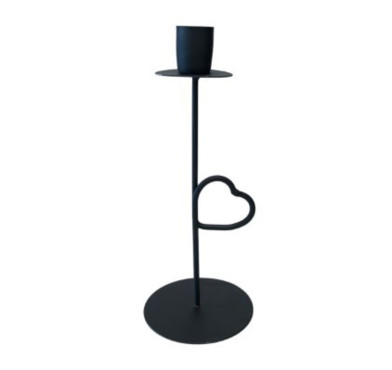 BOUGEOIR EN METAL NOIR H.20CM︱Lory