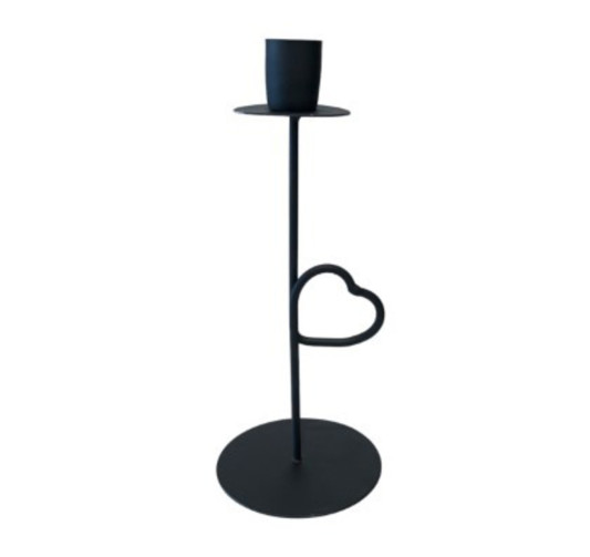 BOUGEOIR EN METAL NOIR H.20CM︱Lory