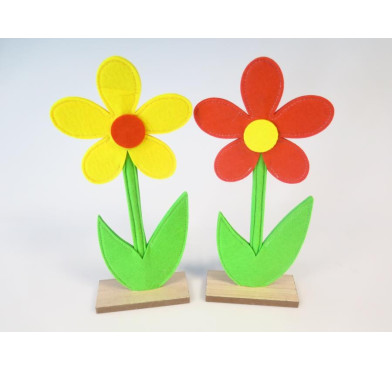 DECO FLEUR SUR SUPPORT EN BOIS︱Lory