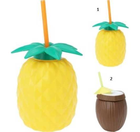 VERRE FORME FRUIT AVEC PAILLE︱Lory