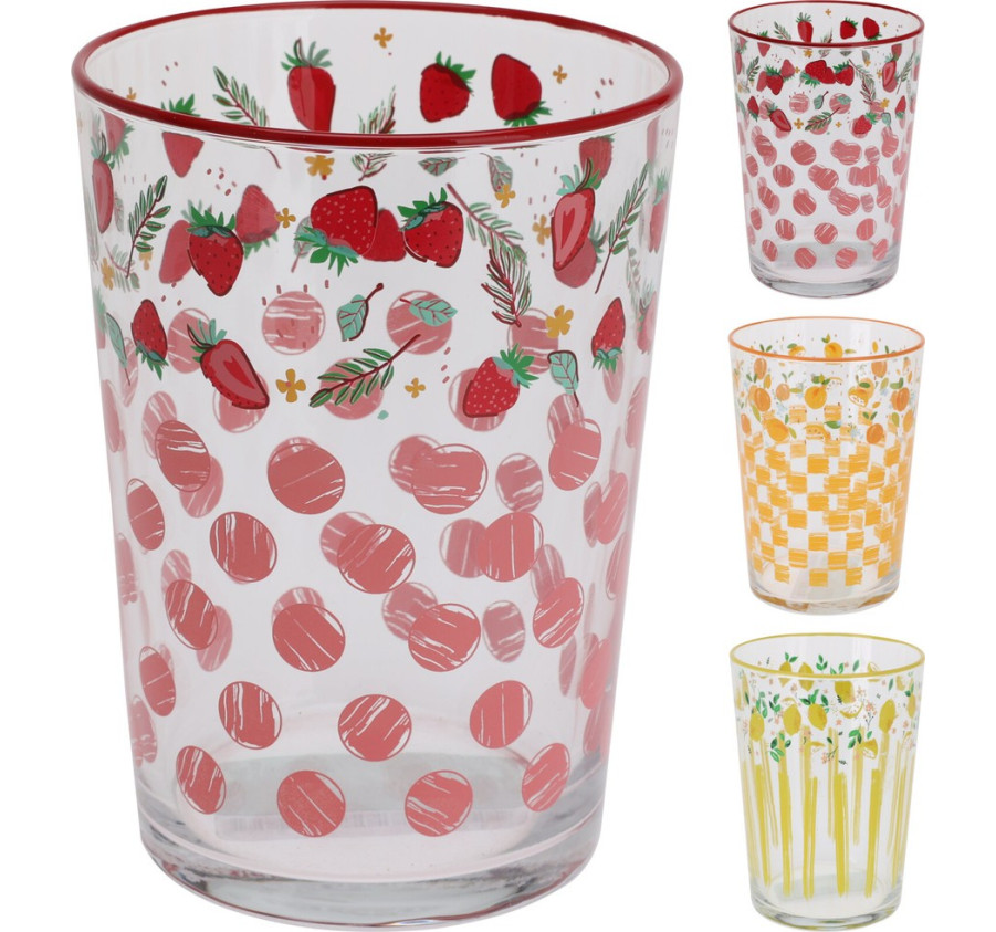 VERRE AVEC MOTIFS FRUITES