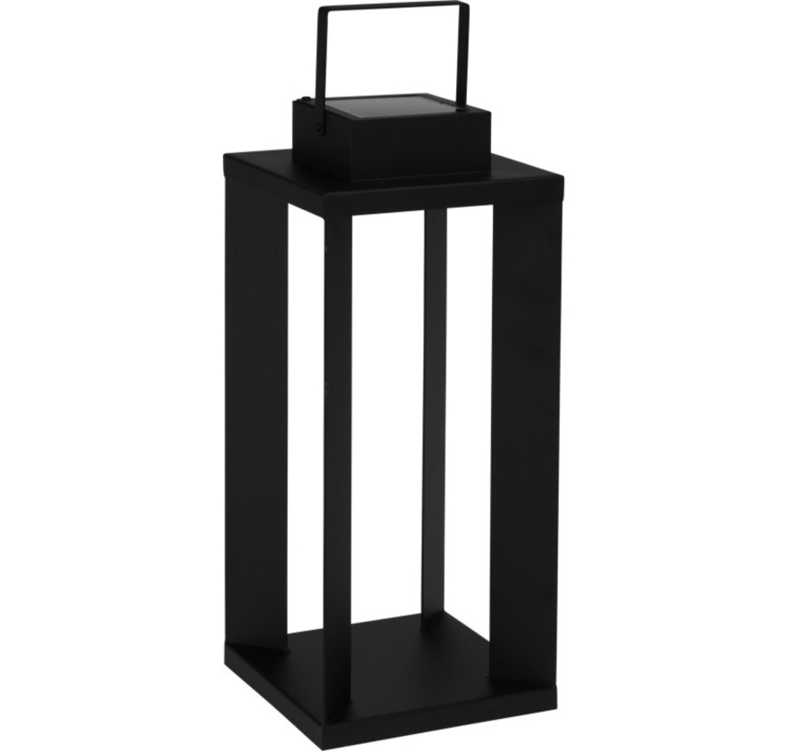 LANTERNE SOLAIRE EN METAL NOIR