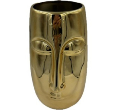 VASE VISAGE DORE EN CERAMIQUE︱Lory