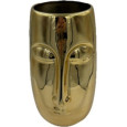 VASE VISAGE DORE EN CERAMIQUE