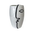 VASE VISAGE NOIR ET BLANC